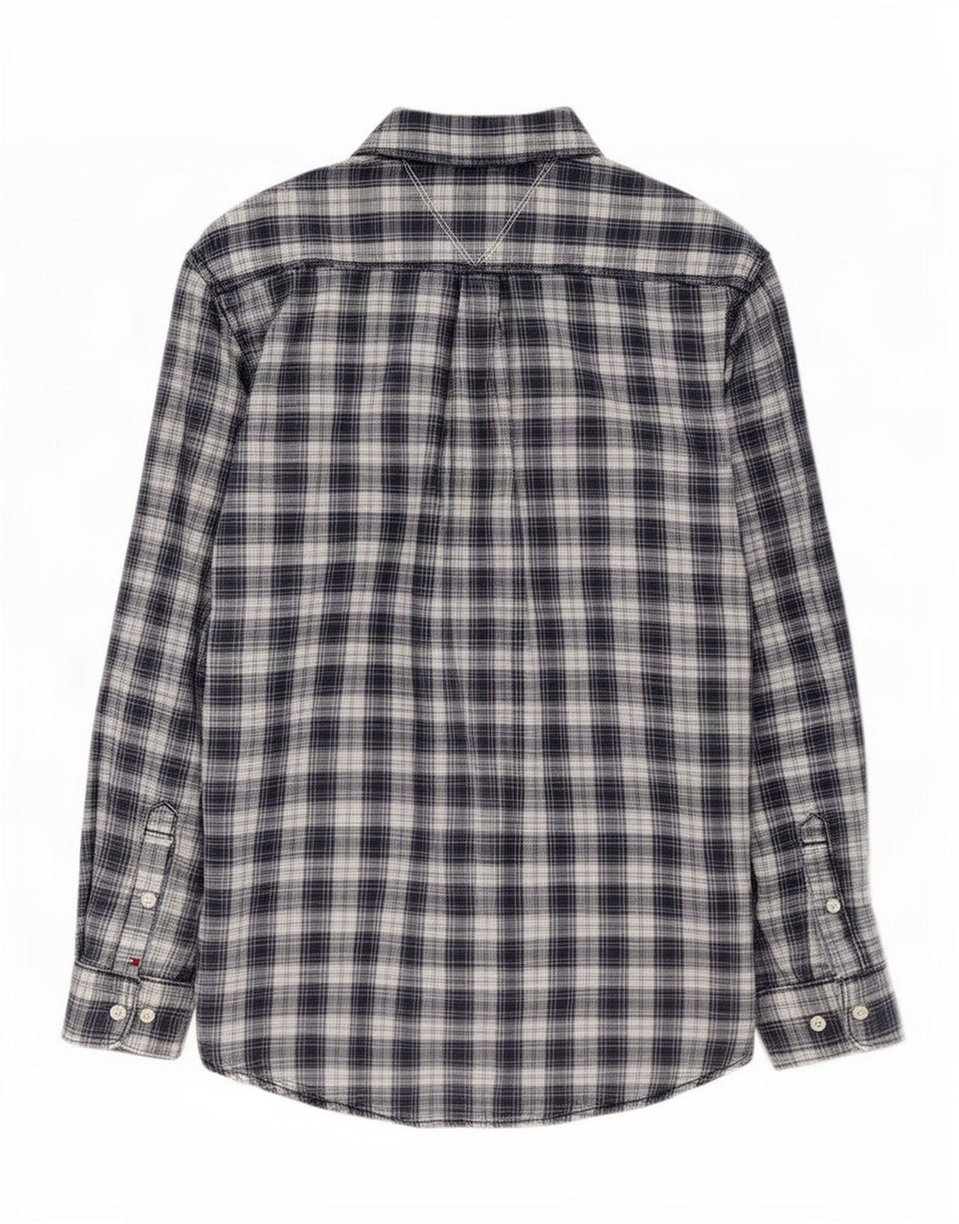 Cămașă de flanel pentru bărbați Tommy Hilfiger, mare, din bumbac cu carouri bleumarin