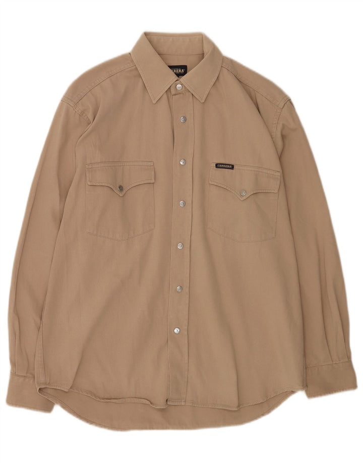 Cămașă pentru bărbați Carrera, bumbac maro mediu