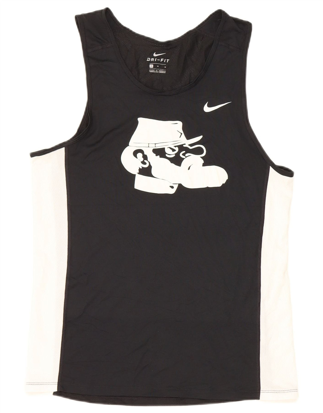 Top cu vestă grafică Nike Dri Fit pentru bărbați, mediu negru, poliester color bloc