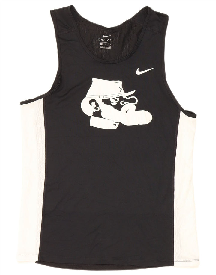 Top cu vestă grafică Nike Dri Fit pentru bărbați, mediu negru, poliester color bloc
