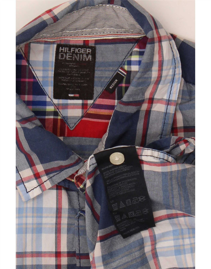 Camasă pentru bărbați Tommy Hilfiger, bumbac cu carouri bleumarin mediu