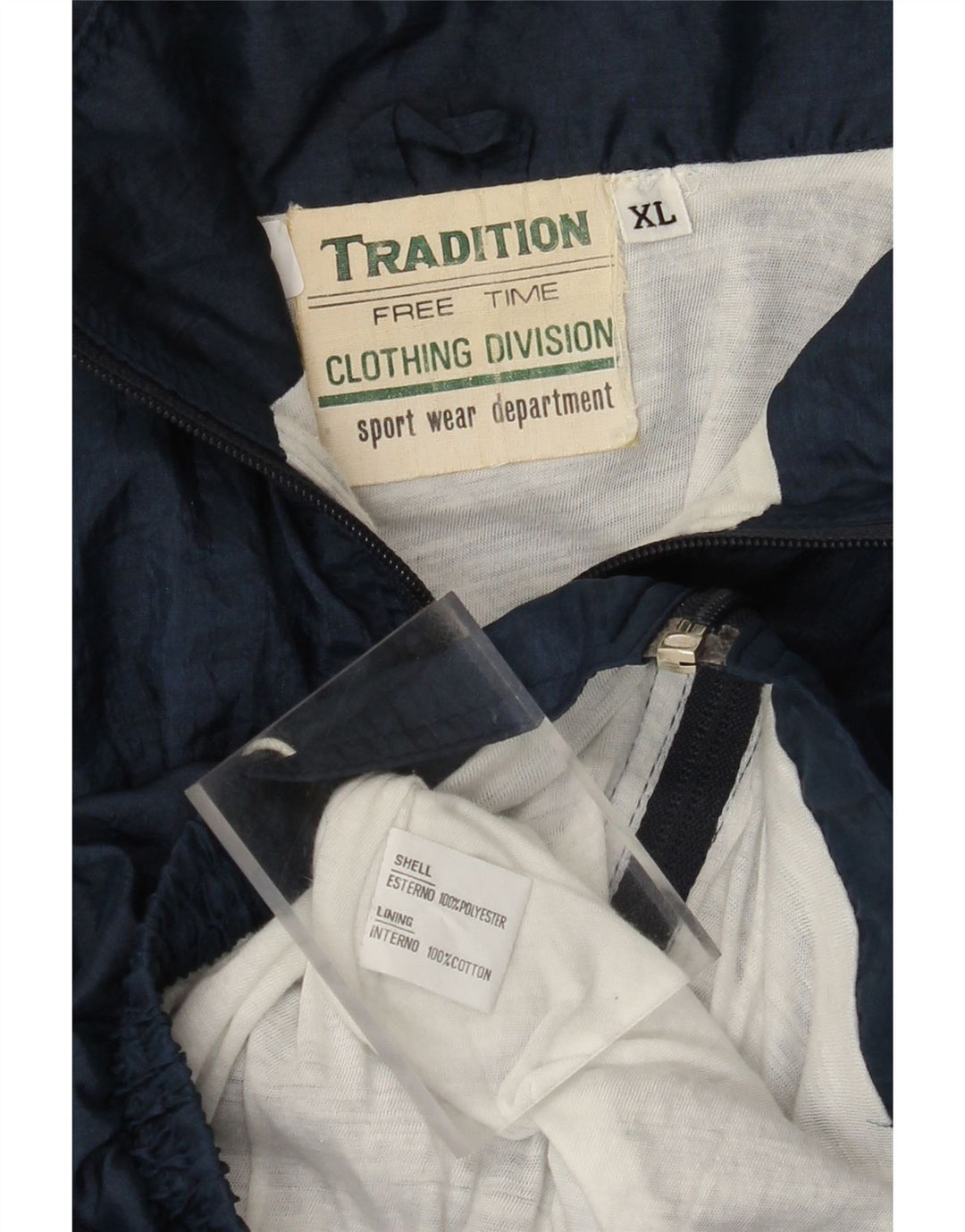 Jachetă de trening pentru bărbați VINTAGE, XL, albastru bleumarin, poliester color bloc