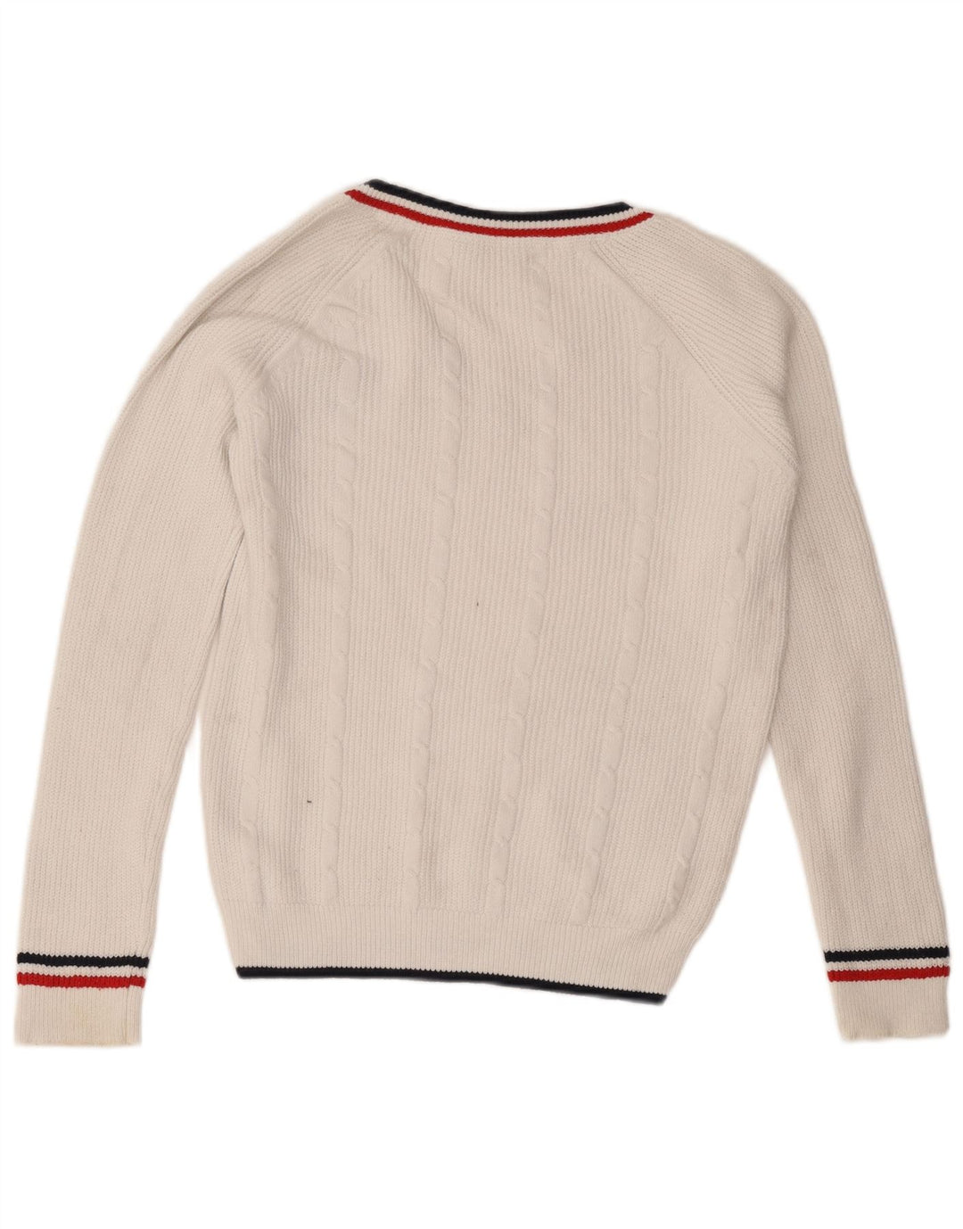 Crew Clothing Pulover cu decolteu în V pentru bărbați, bumbac alb mediu