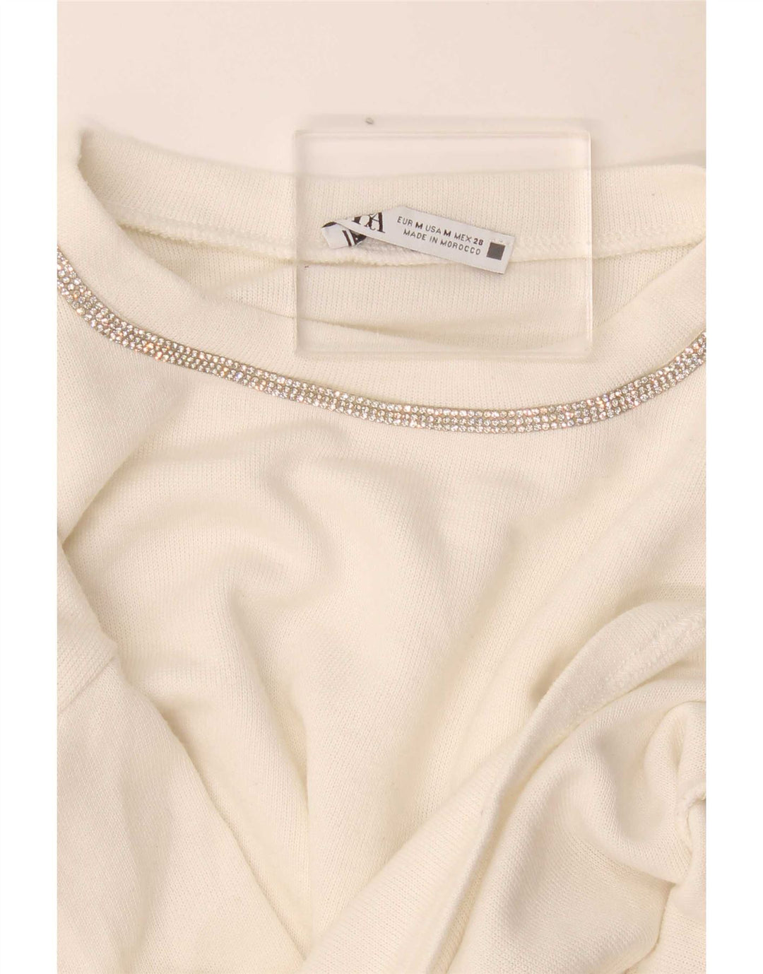Top supradimensionat pentru femei Zara cu mânecă lungă UK 14 Medium White