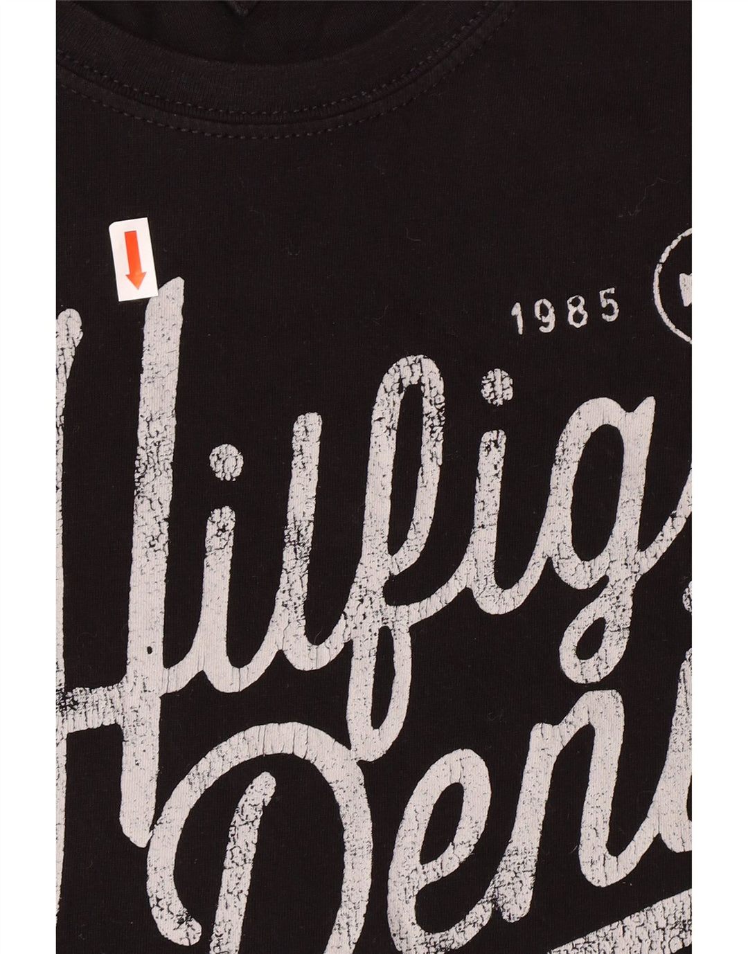 TOMMY HILFIGER Tricou grafic pentru bărbați New York Fit Top mare din bumbac negru