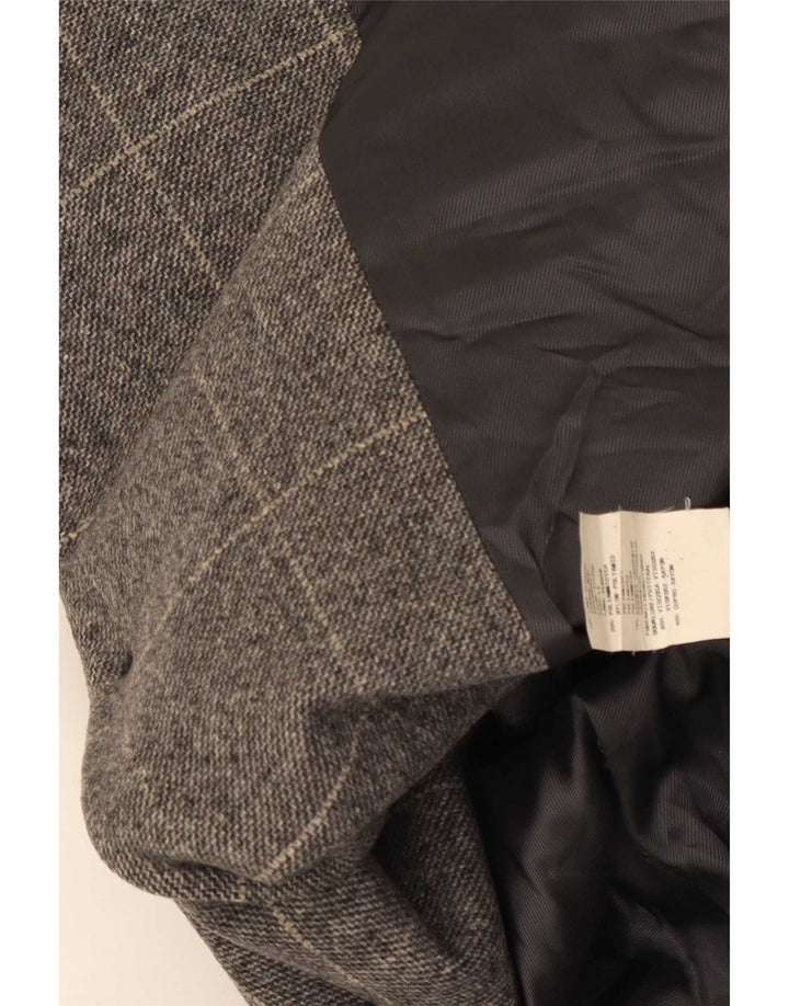 Jachetă pentru femei Armani Collezioni cu 3 nasturi IT 50 XL Lână cu carouri gri
