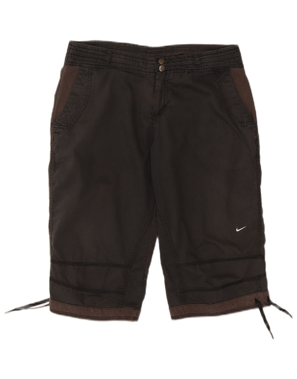 Pantaloni scurți chino grafic Nike pentru femei UK 12 Medium W30 Bumbac color bloc negru
