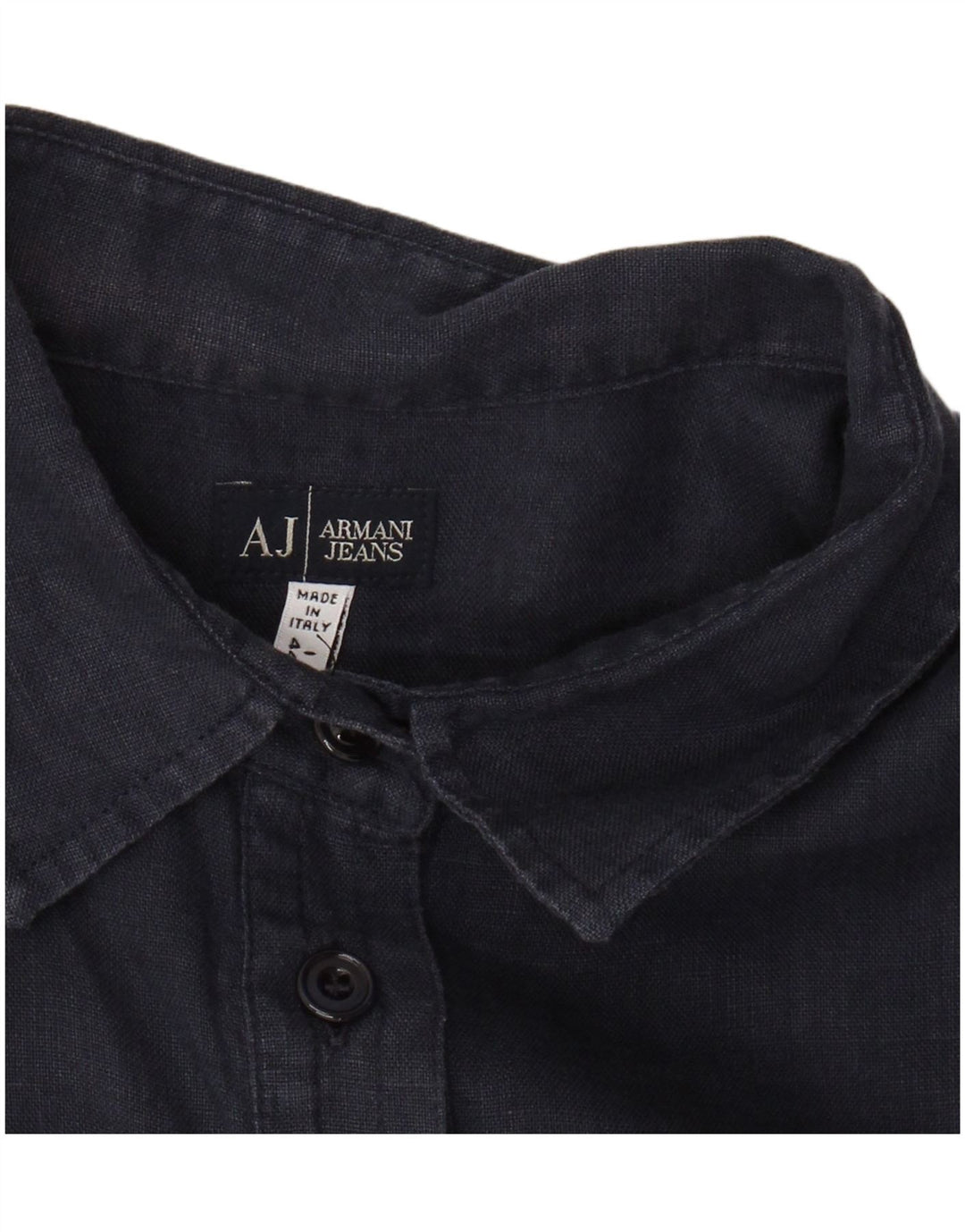 ARMANI JEANS Cămașă cu mânecă scurtă pentru femei UK 14 Medium Bleumarin In