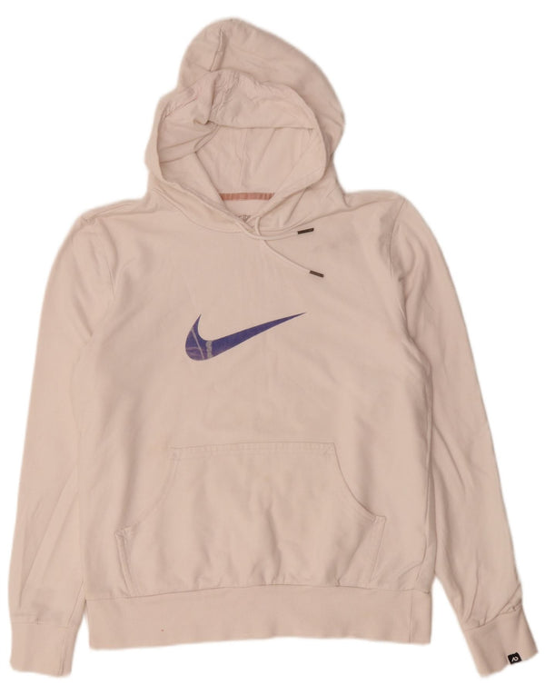 Pulover Nike pentru damă cu capota grafică UK 20/22 XL, bumbac alb