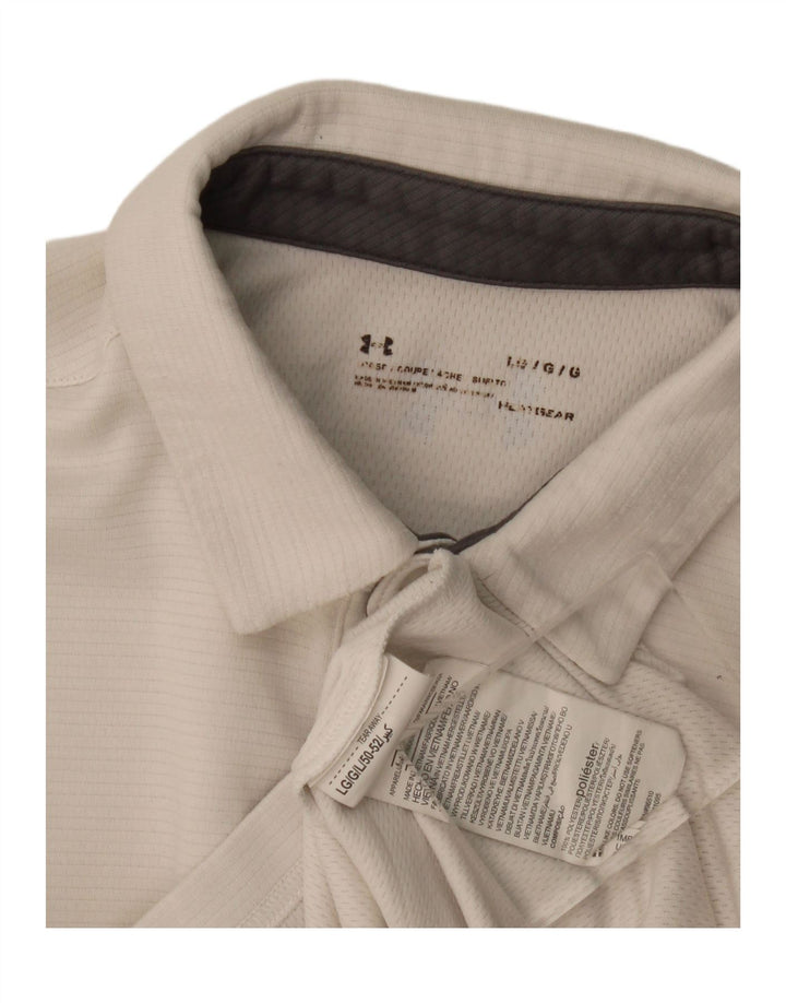 Tricou polo Under Armour pentru bărbați, mare, alb, poliester sport