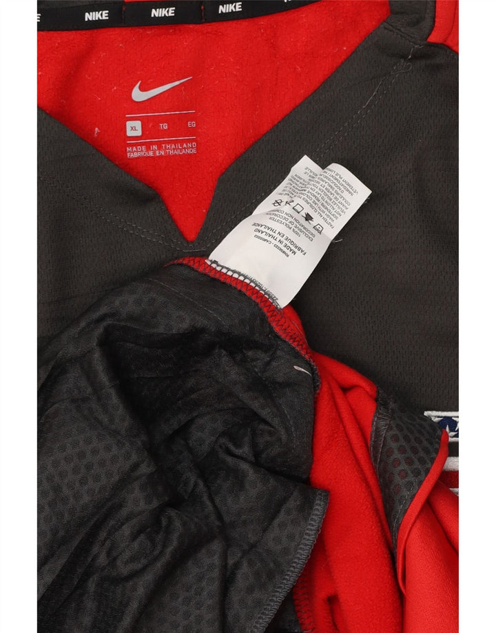 Top pentru bărbați NIKE cu mânecă lungă XL, roșu, poliester color bloc