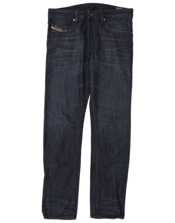 Diesel Mens Buster Regular Slim Tapered Jeans W30 L32 Navy Blue Cotton