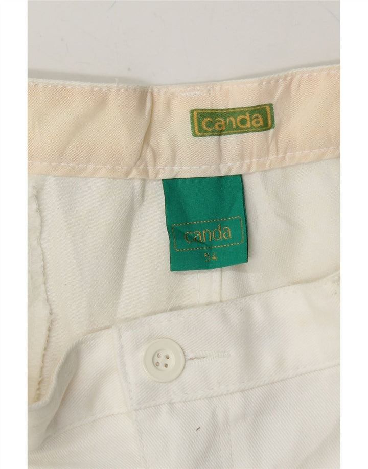CANDA Mens Chino Shorts IT 54 2XL W36 White Cotton