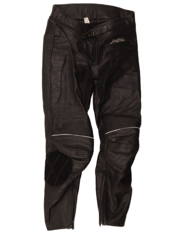 Pantaloni din piele pentru bărbați Buffalo Motorstyle UK 42 Medium W32 L27 Negru
