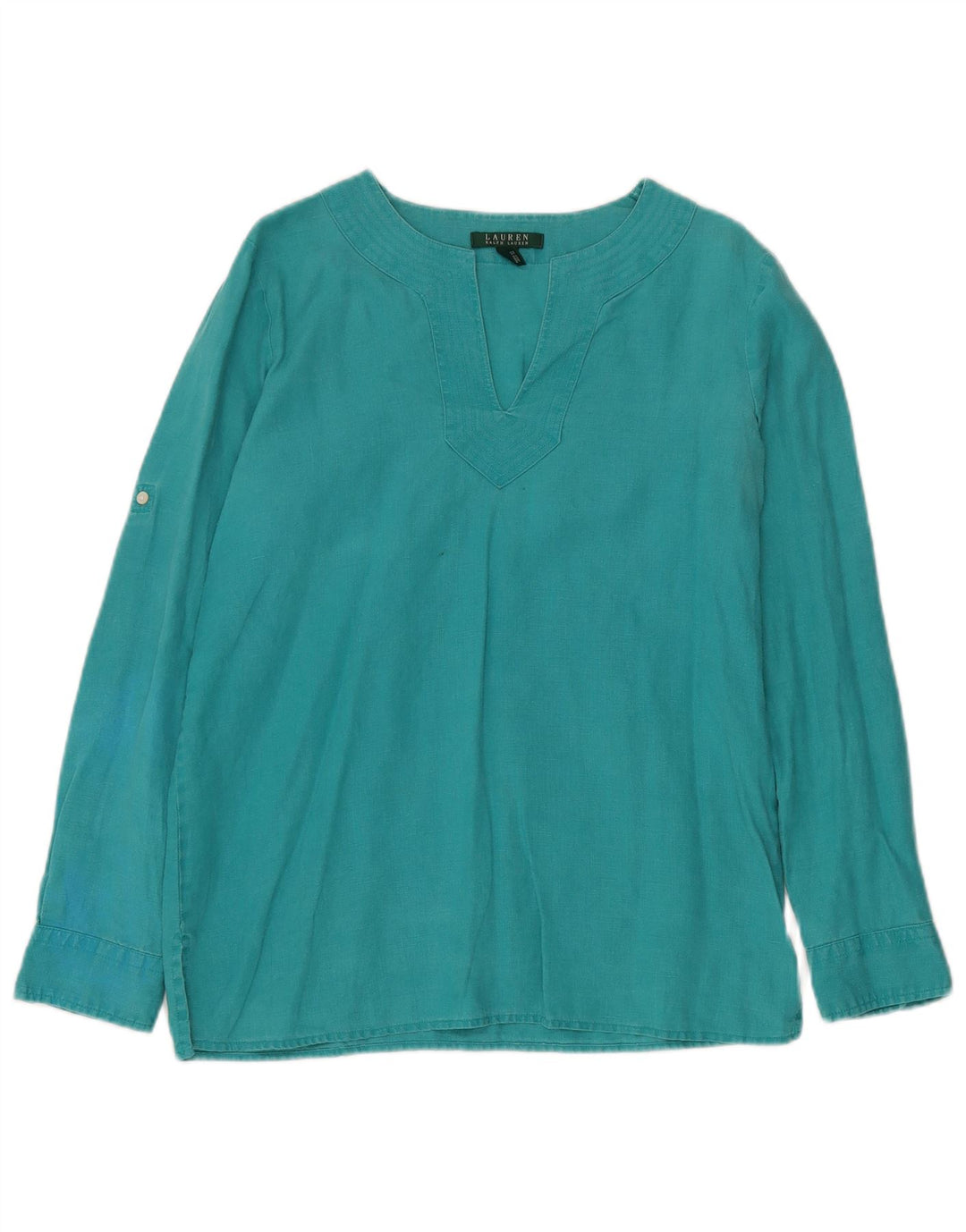 Bluză cu mânecă lungă pentru femei RALPH LAUREN, UK 14, in turcoaz mediu