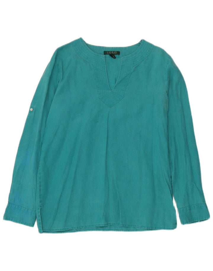 Bluză cu mânecă lungă pentru femei RALPH LAUREN, UK 14, in turcoaz mediu