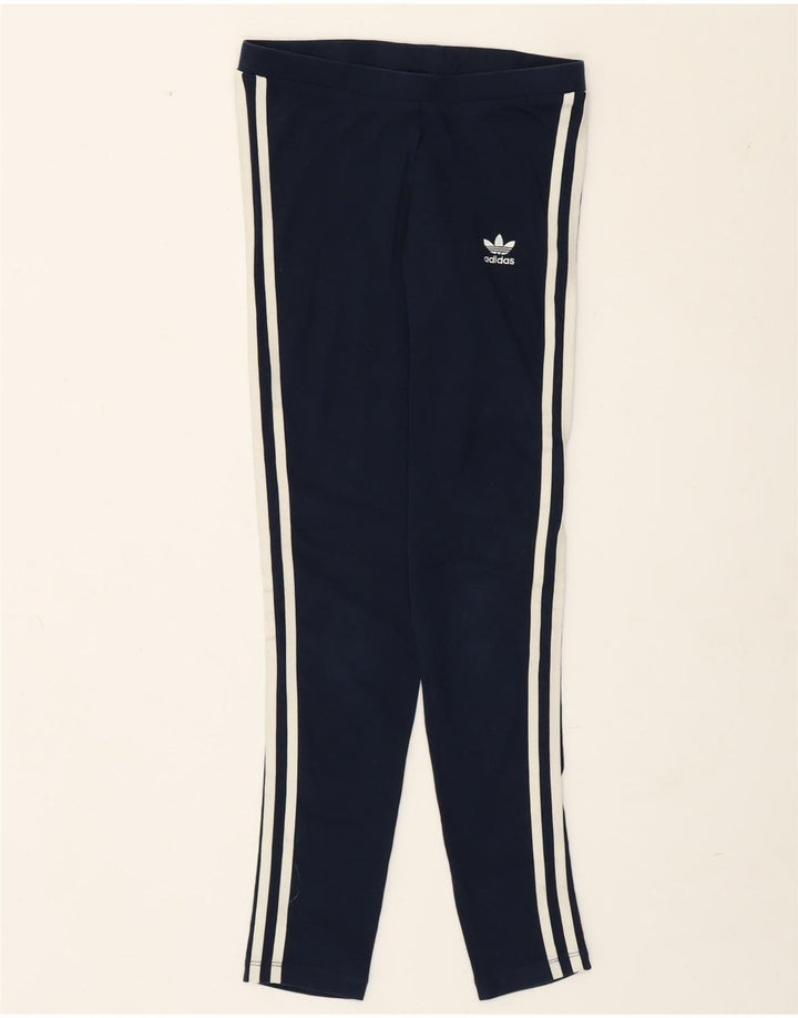 Leggings pentru femei Adidas UK 8 mici, albastru, bumbac