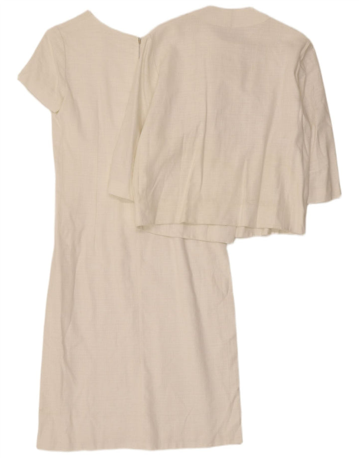 Set de 2 piese pentru femei vintage cu mâneci 3/4, 5 nasturi, 14 alb mediu