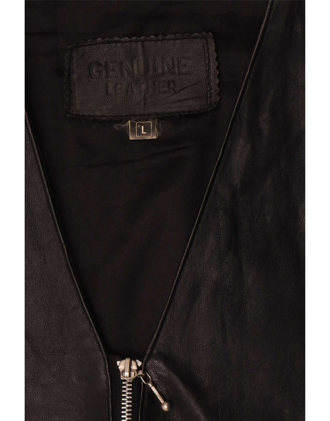 Vestă din piele vintage pentru bărbați, mare, neagră