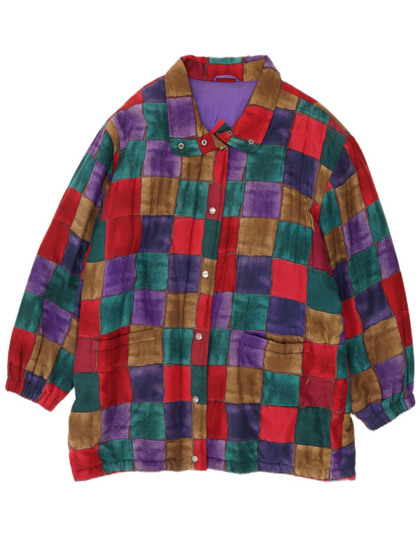 Palton vintage pentru damă supradimensionat EU 44 XL patchwork multicolor