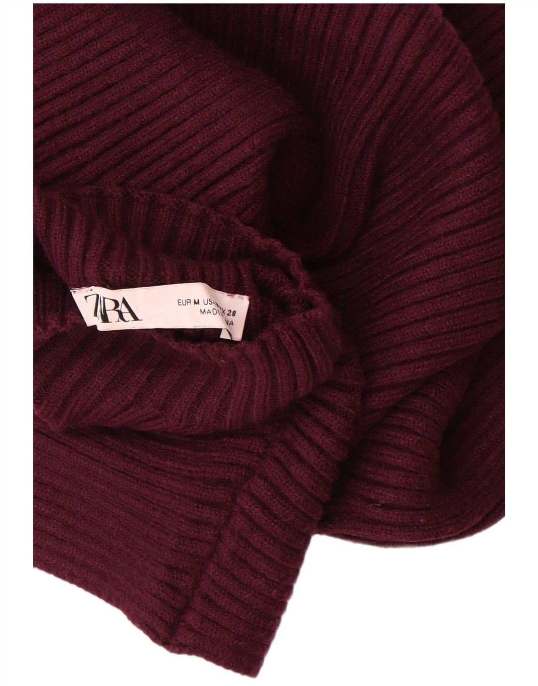 Vâscoză cu vestă crop ZARA pentru femei UK 12 Medium Burgundy