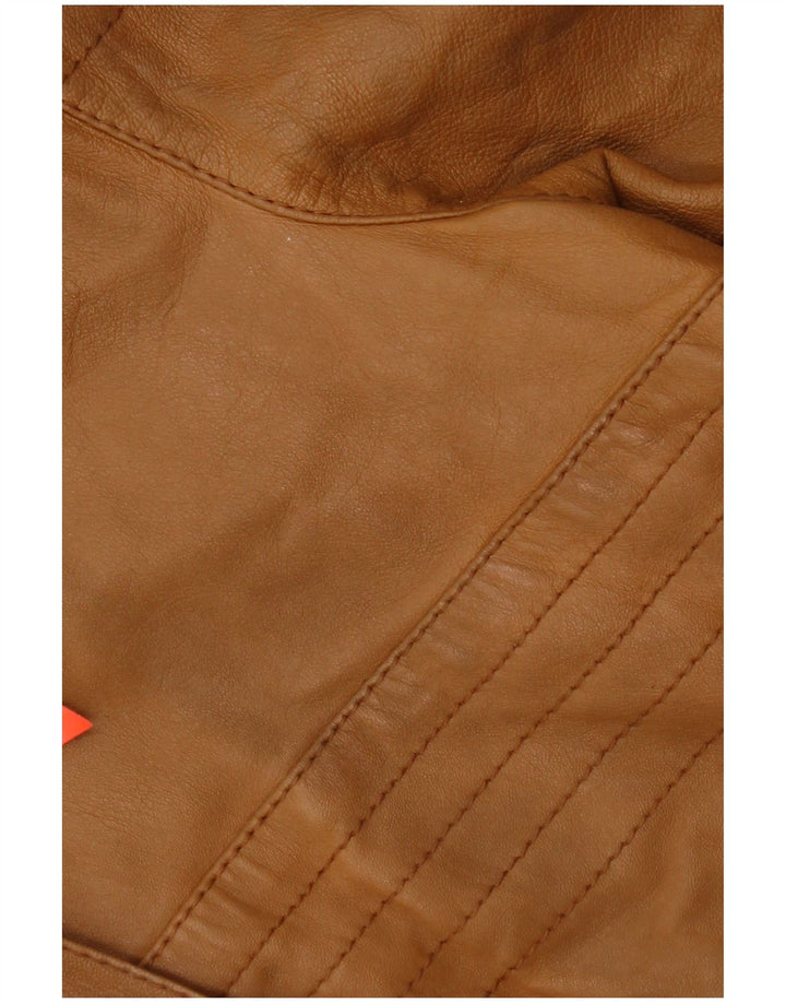 Geaca de piele vintage pentru femei IT 44 piele maro medie