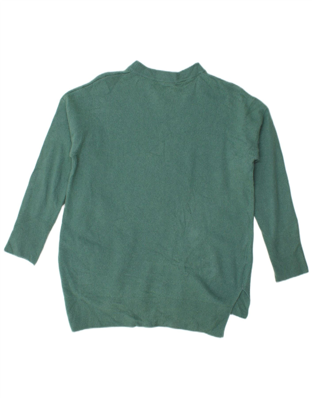 Pulover oversize pentru femei Benetton cu decolteu triplu UK 10 Small Green
