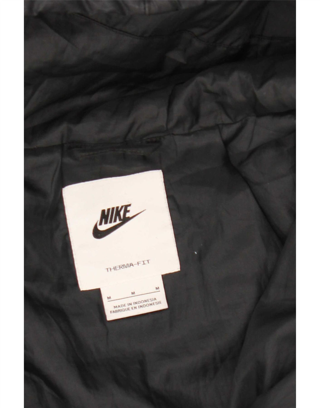 Jachetă supradimensionată cu glugă Nike Therma-Fit pentru femei UK 14 Medium Negru