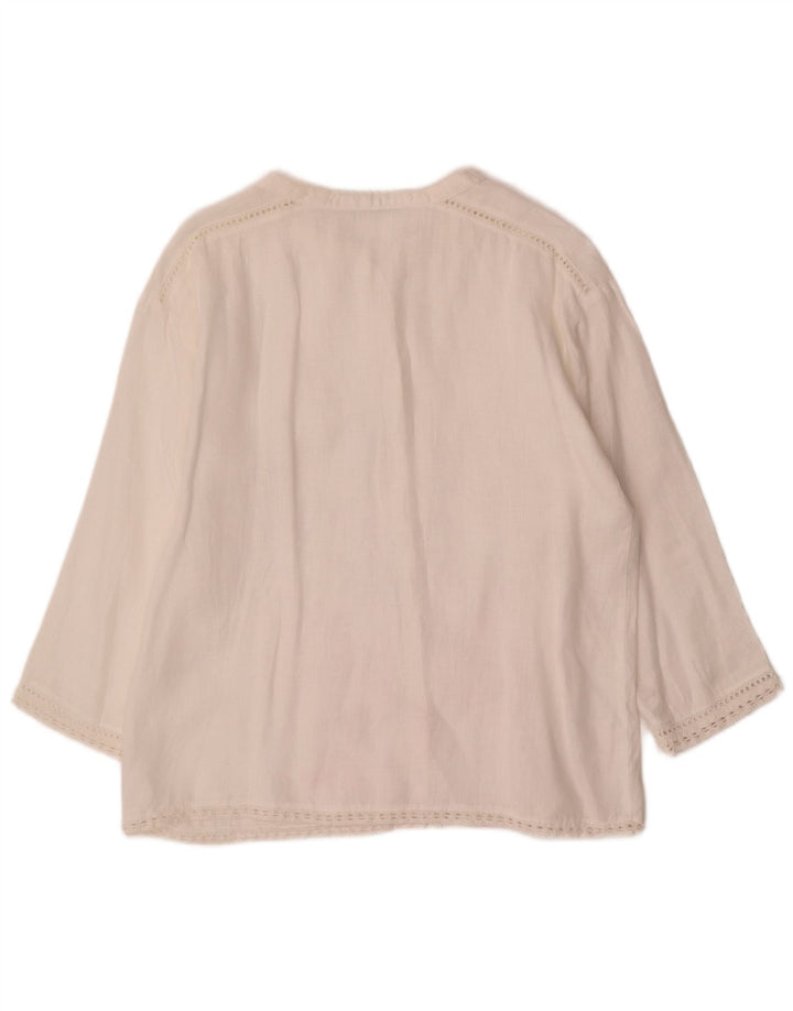 Bluză cămașă pentru femei Zara UK 18 XL Albă