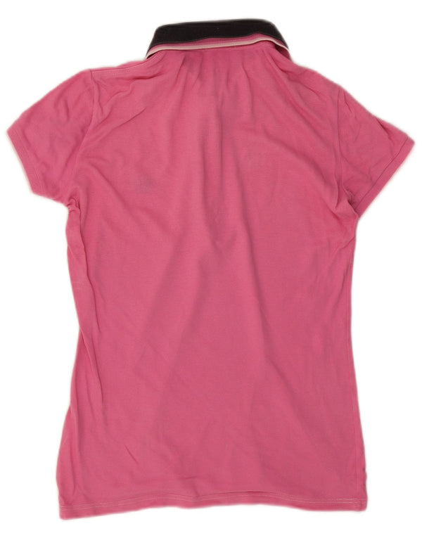 Tricou polo Fred Perry pentru femei UK 14 Medium Pink Colorblock Bumbac