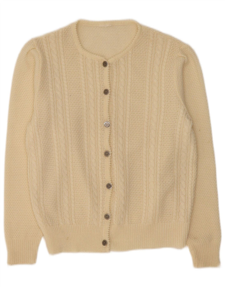 Pulover Cardigan Vintage pentru Damă UK 14 Medium Bej
