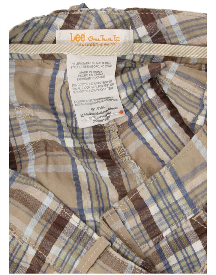 Pantaloni scurti chino pentru femei Lee US 12 Large W34 Beige Check Bumbac