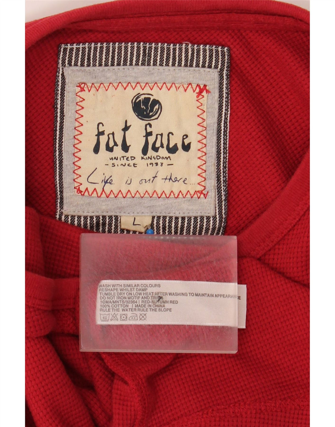 Top pentru bărbați Fat Face cu mânecă lungă, mare, roșu, bumbac