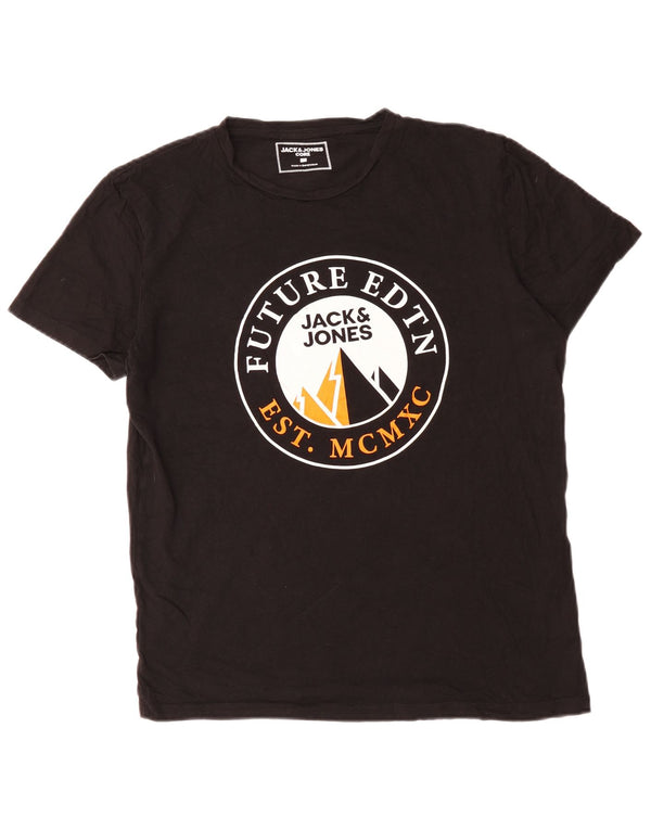 Tricou cu grafic Jack & Jones pentru bărbați Top mare din bumbac negru