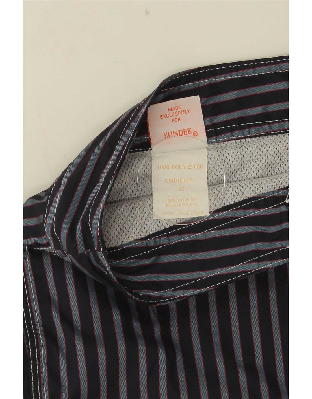 Sundek Pantaloni scurți de baie pentru bărbați, poliester cu dungi medii bleumarin