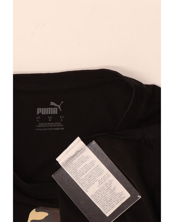 Tricou grafic Puma pentru bărbați Top mare din bumbac negru