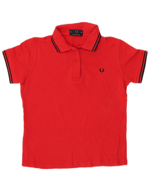 Fred Perry Tricou Polo Crop pentru femei UK 8 Small Red Bumbac