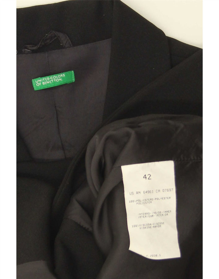 Jachetă pentru femei Benetton cu 3 nasturi IT 42 Poliester mediu negru