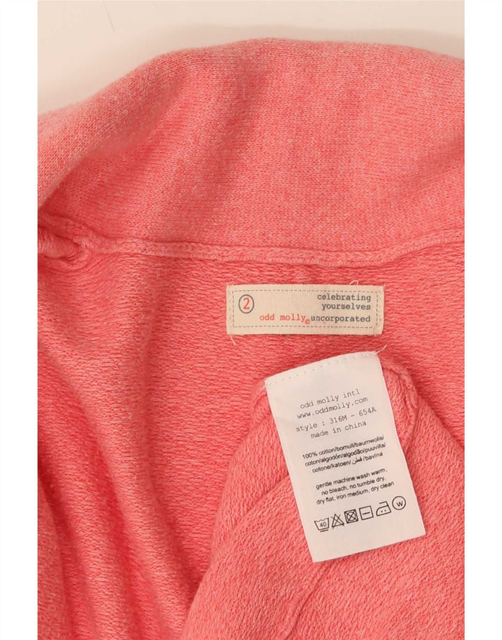 Pulover cardigan pentru femei Odd Molly Mărimea 2, bumbac cu pete roz mediu