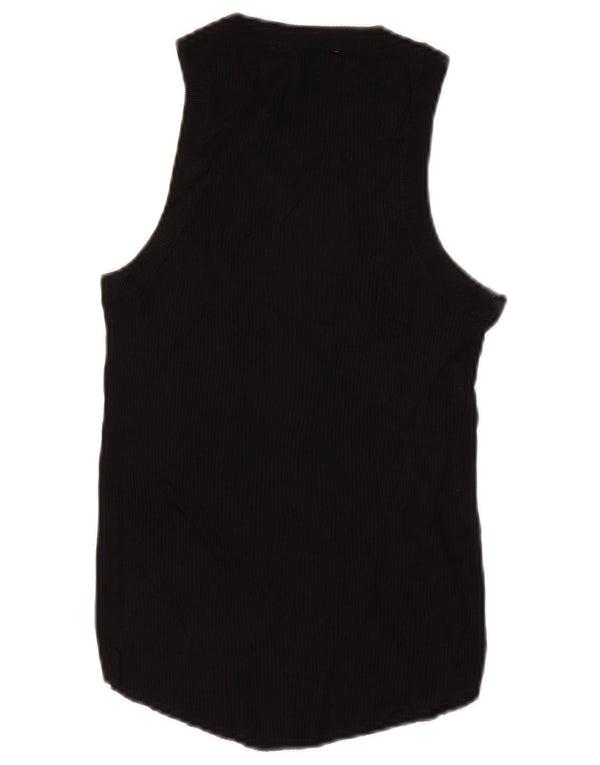 Vest Vest Top Femei Zara UK 12 Medium Black Viscose