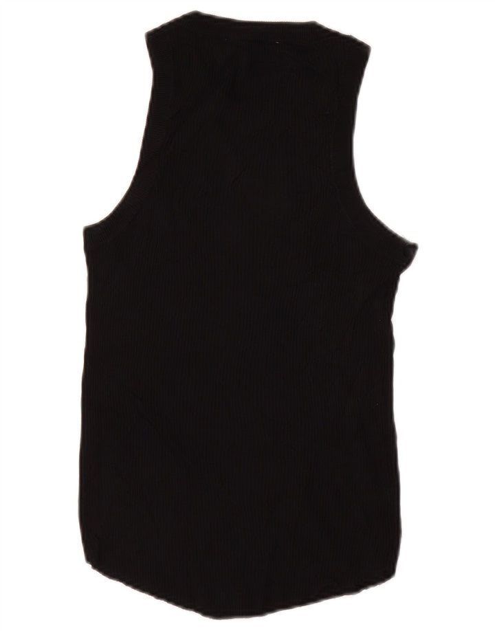Vest Vest Top Femei Zara UK 12 Medium Black Viscose