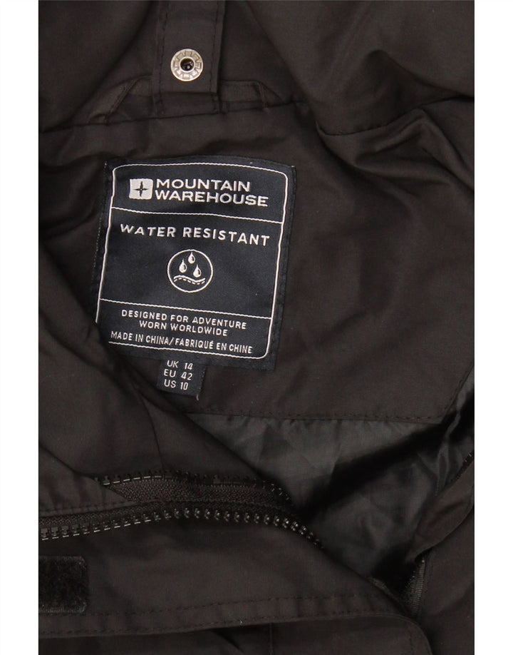 MOUNTAIN WAREHOUSE Womens Hooded Rain Jacket UK 14 Large Black Polyester Vintage Mountain Warehouse and Second-Hand Mountain Warehouse from Messina Hembry 