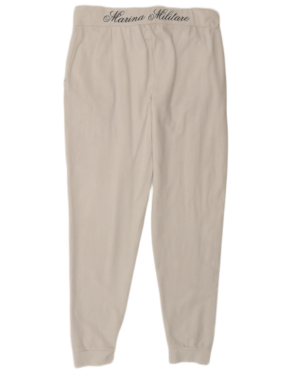 MARINA MILITARE Pantaloni de trening pentru femei Pantaloni de jogging UK 16 Large White