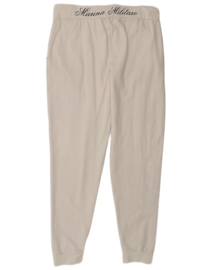 MARINA MILITARE Pantaloni de trening pentru femei Pantaloni de jogging UK 16 Large White
