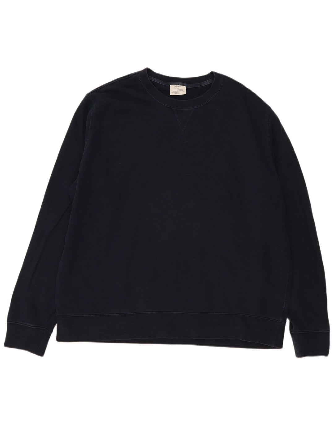 Pulover pentru bărbați Marks & Spencer, cu tăiere obișnuită, 3XL, bumbac bleumarin