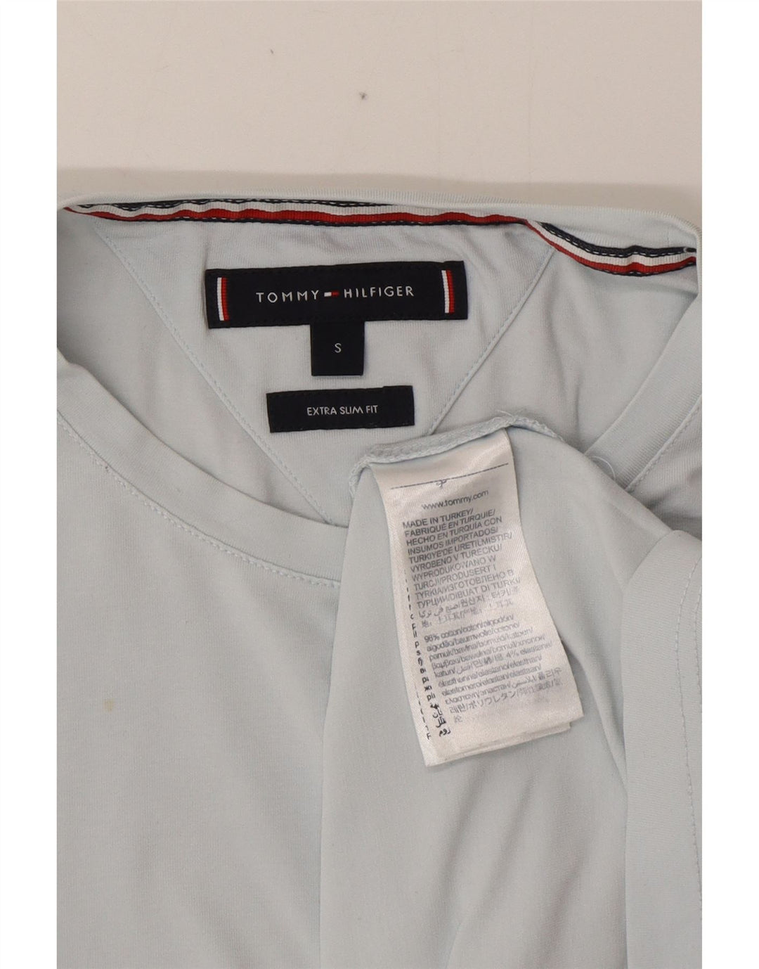 TOMMY HILFIGER Tricou Bărbați Extra Subțire Top Mic Bumbac Albastru