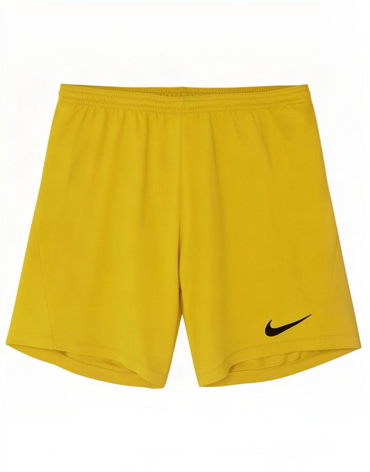 Pantaloni scurți sport subțiri Nike Dri Fit pentru bărbați, poliester galben mic