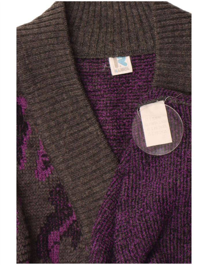 Pulover cu decolteu în V Rasica, pentru femei, cu model abstract, UK 16, mare, gri