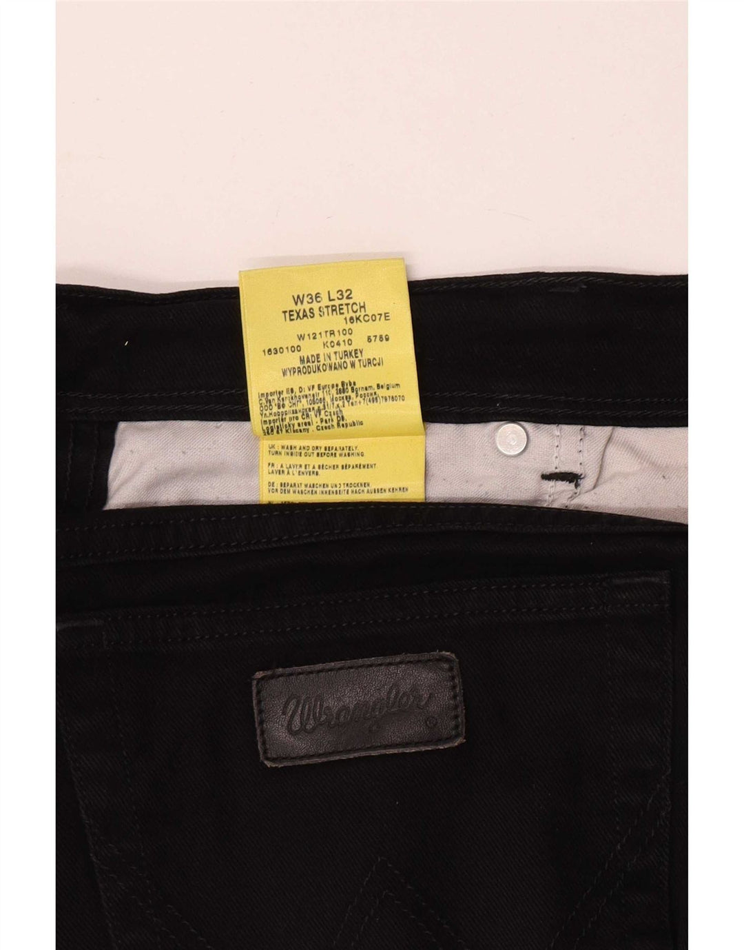 Blugi drepti Wrangler pentru bărbați Texas Stretch W36 L32 bumbac negru