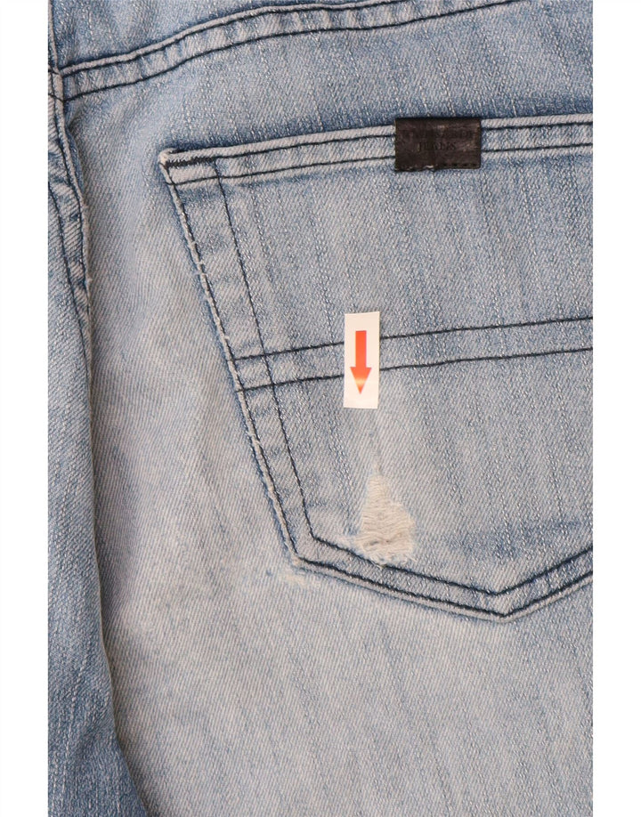 Trussardi Pantaloni scurți de blugi pentru bărbați W30, bumbac albastru mediu